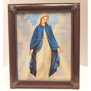 Virgin Mary Art Print 8 X 10 Framed Picture Signed
